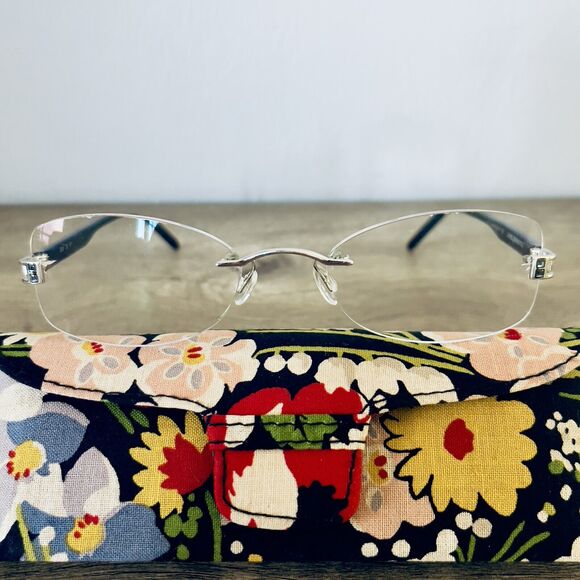 Daniel Swarovski Rimless Eyeglass Frame S124 00 6052 23KT GP Silver 50[]20 125 - Picture 4 of 11